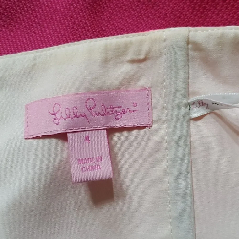 LILLY PULITZER Strapless Peplum Dress - Size 4 - Picture 8 of 9